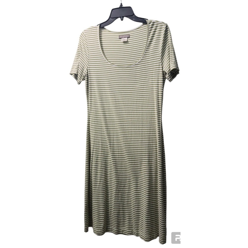 Tommy Bahama Striped Knit Dress Casual Everyday Green White Size S
